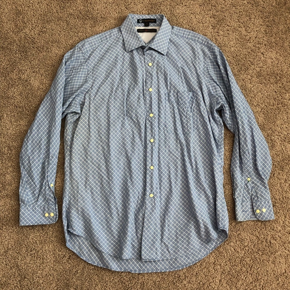 Tommy Hilfiger The Lifetime Collar Blue Button Up Shirt Mens L